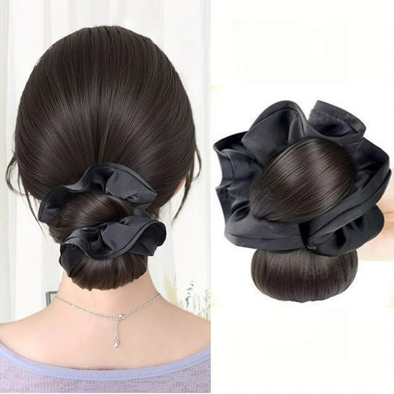 New Synthetic Satin Hair Tie C - đánh giá và giá Claw Clip Messy Bun Hair Piece