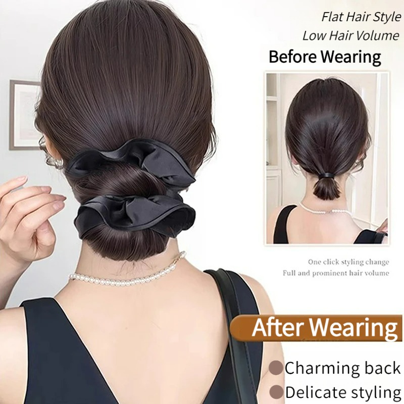 New Synthetic Satin Hair Tie C - đánh giá và giá Claw Clip Messy Bun Hair Piece