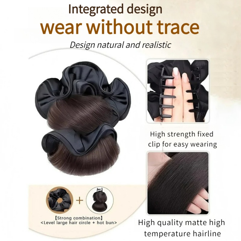 New Synthetic Satin Hair Tie C - đánh giá và giá Claw Clip Messy Bun Hair Piece