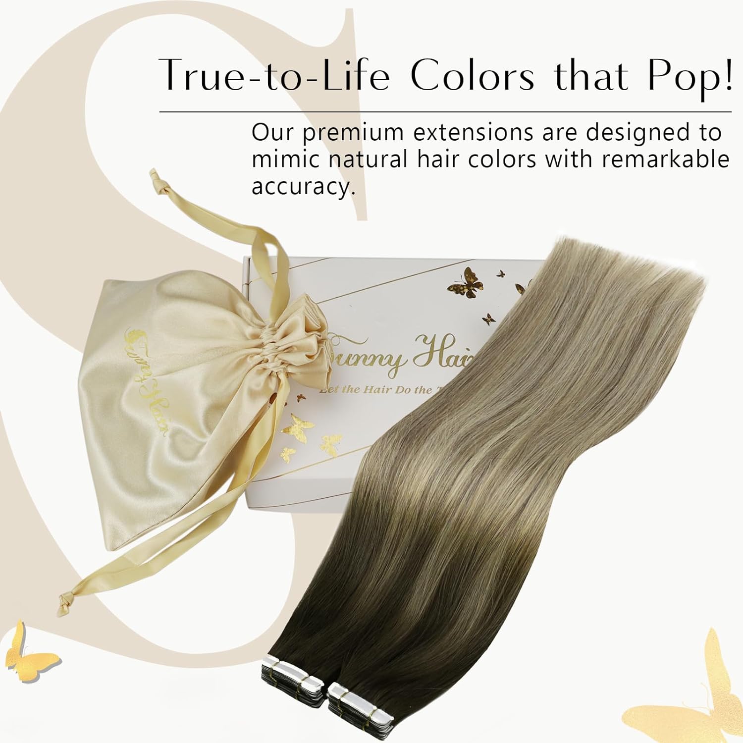VeSunny Tape in Hair Extension - đánh giá và giá Invisible Tape In Extensions Real Hair