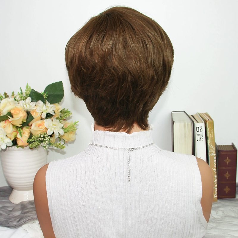 Chocolate Brown Pixie Cut Wigs - đánh giá và giá Short Pixie Cut Wig Human Hair Cheap