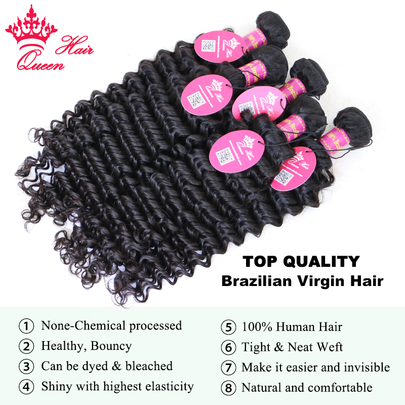Queen Hair Official Store Braz - đánh giá và giá Deep Wave 3 Bundles With Closure
