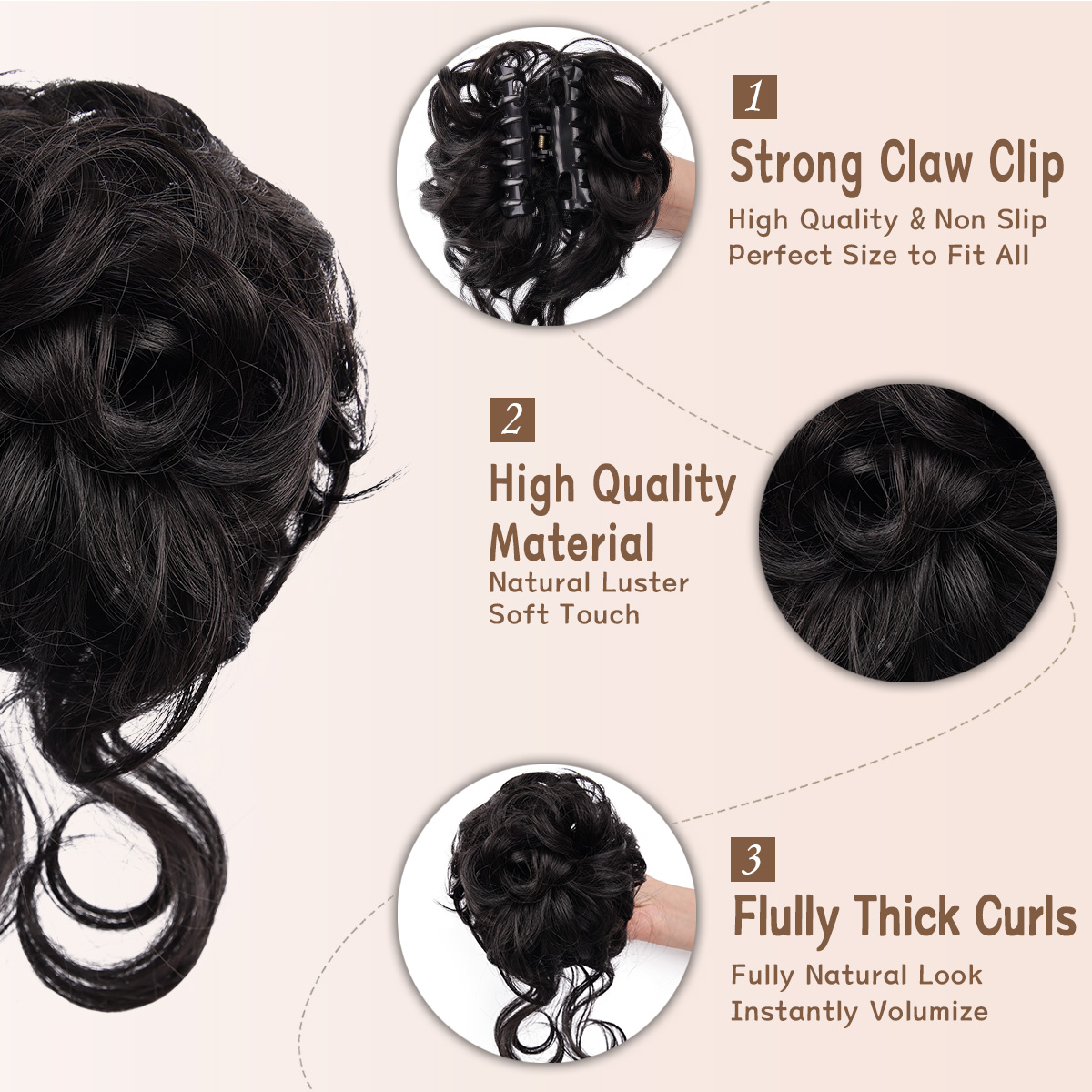 Messy Bun Hair Piece Claw Clip - đánh giá và giá Claw Clip Messy Bun Hair Piece