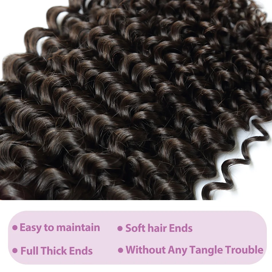 Pixie Curl Hair Bundles with C - đánh giá và giá Deep Wave 3 Bundles With Closure