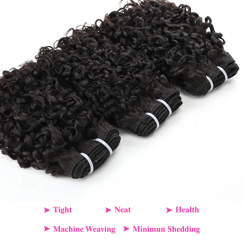 Pixie Curl Hair Bundles with C - đánh giá và giá Deep Wave 3 Bundles With Closure